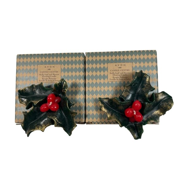 Avon Other - Lot Of 2 1999 Avon HOLLY LEAF & BERRIES FLOATING CANDLES NOS